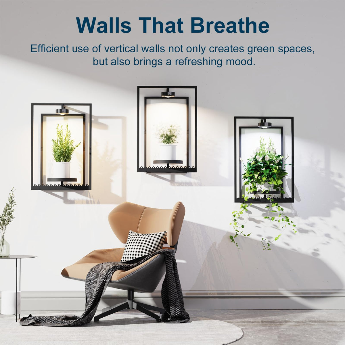 Shineled wall-shelf planter displaying compact, space-saving design.