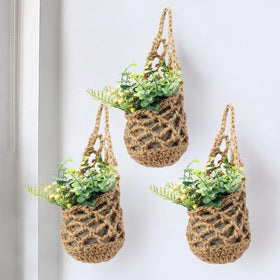 Shineloha 3-pack hanging planter for 4 inch pots on wall