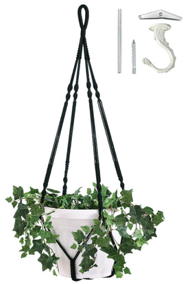 Shineloha Giant XXL macrame planter hanger elevates large pots for dramatic indoor displays.