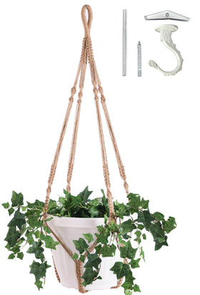 Shineloha giant XXL 55-inch macrame planter hanger supports 12–15 inch pots with a sturdy 6-cord design.