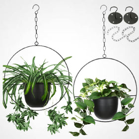 Shineloha hanging planter with 5.5-inch pot for indoor greenery.