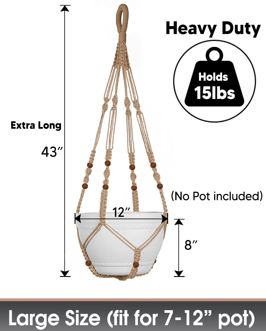 Shineloha macrame planter hanger with swag hook included for mounting.