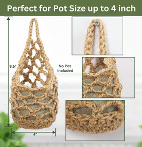 Shineloha macrame wall planter with natural cotton cord texture