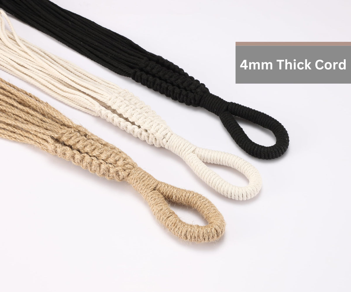 Shineloha XXL black macrame hanger creates a bold, versatile focal point.