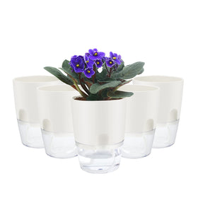 ShineMe self watering pot 5-pack package keeps plants organized and stylish