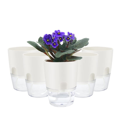 ShineMe self watering pot 5-pack package keeps plants organized and stylish