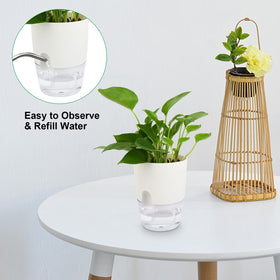 ShineMe pot with cotton rope detail highlights self-watering feature