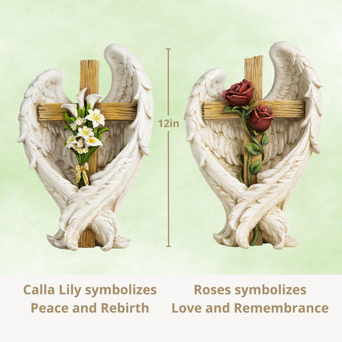 ShineOnAngel intricate cross and lilies offer a refined focal point for altars.