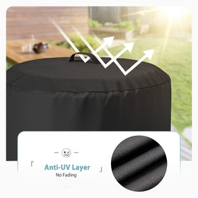 SHINESTAR round fire pit cover protects from wind and debris.