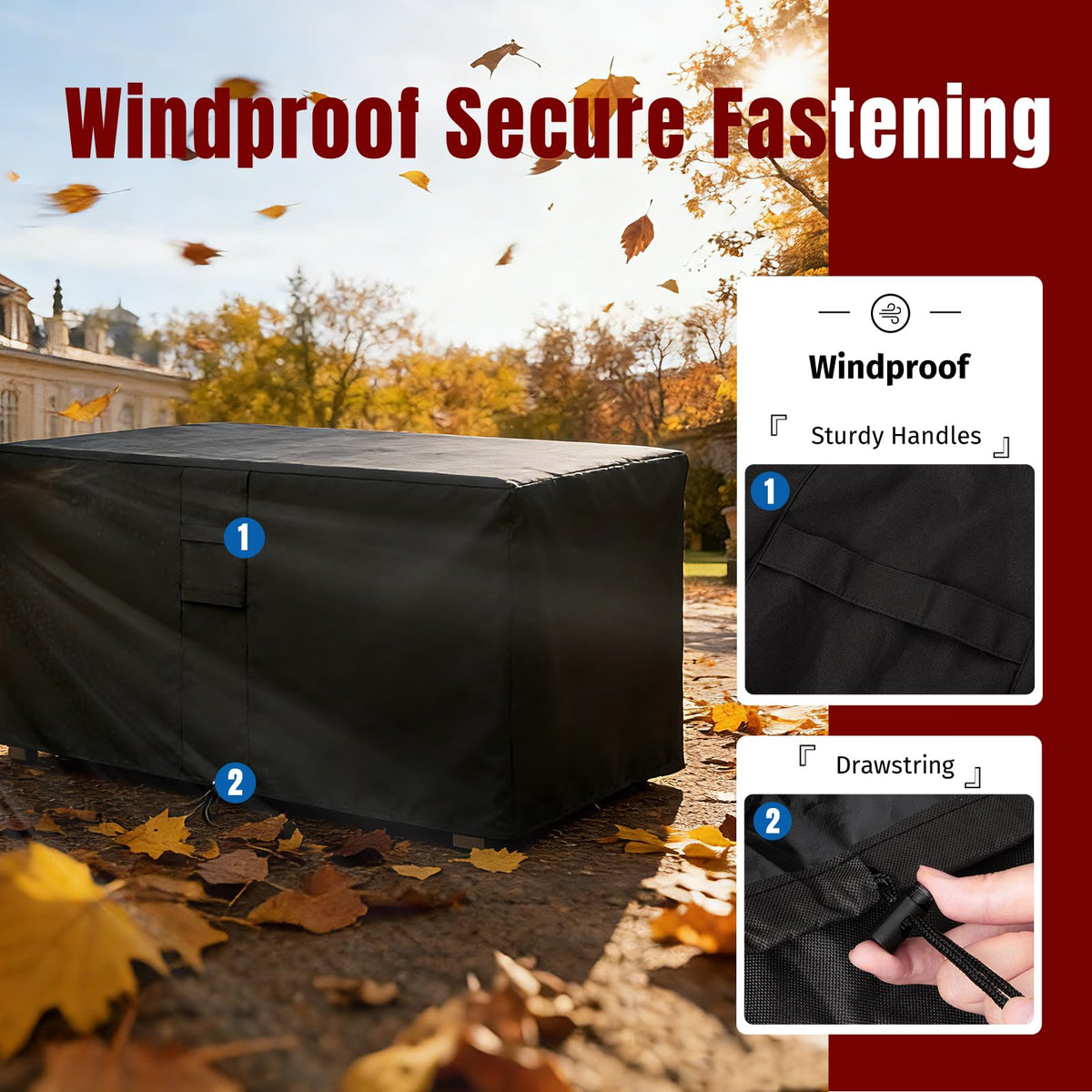 ShineStar fire pit cover side vents help moisture escape and stay dry