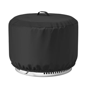 SHINESTAR fire pit cover on Yukon with top-handle for easy installation.