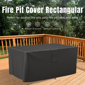ShineStar fire pit cover rectangle emphasizes PVC coating for wet weather protection