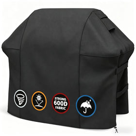 SHINESTAR Weber Spirit 200 cover, front view, snug fit protects grill from weather