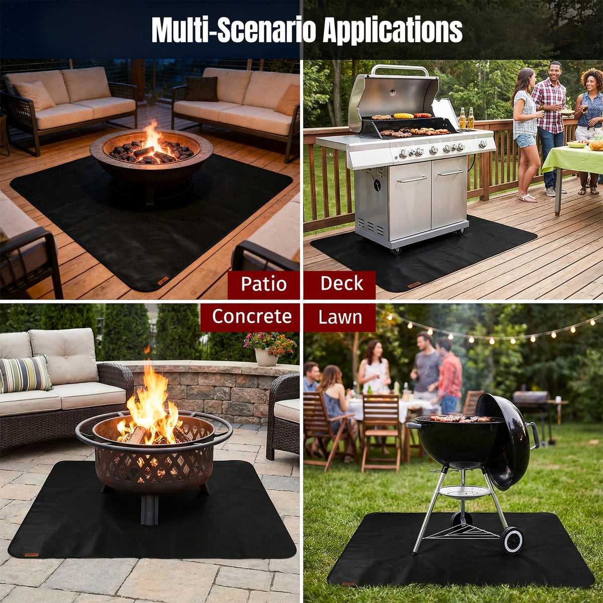 SHINESTAR multi-use-mat for grilling protects surfaces at home and away.