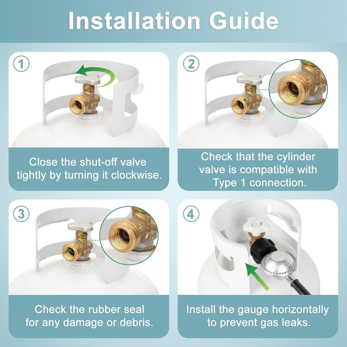 Clear safety guidance for propane setup with SHINESTAR hose.
