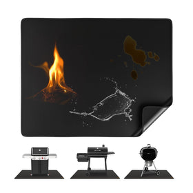 SHINESTAR under-grill-mat protects deck from embers and spills during cookouts.