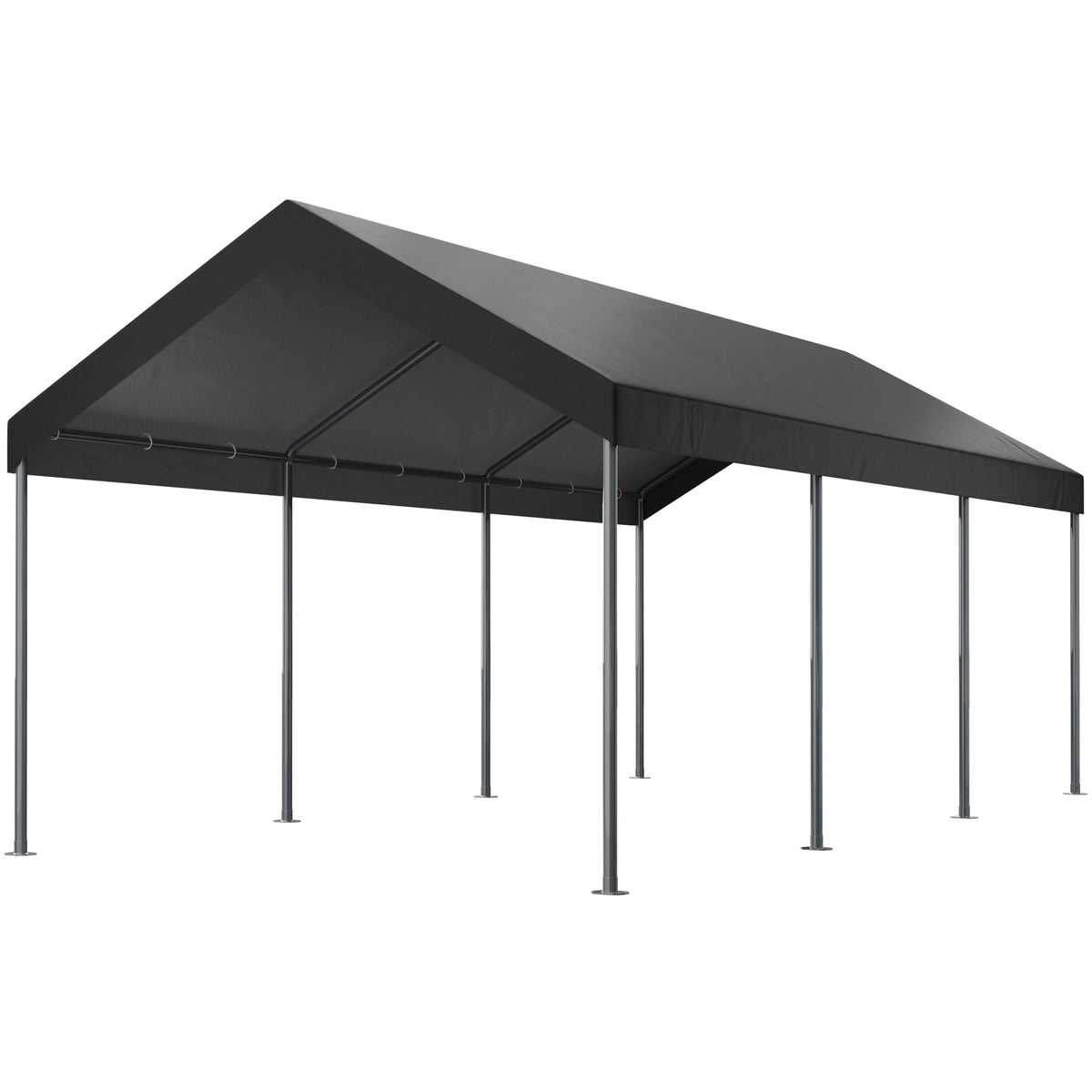 Shintenchi 10x20ft carport front view protecting vehicles from sun and weather