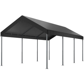 Shintenchi 10x20ft carport front view protecting vehicles from sun and weather