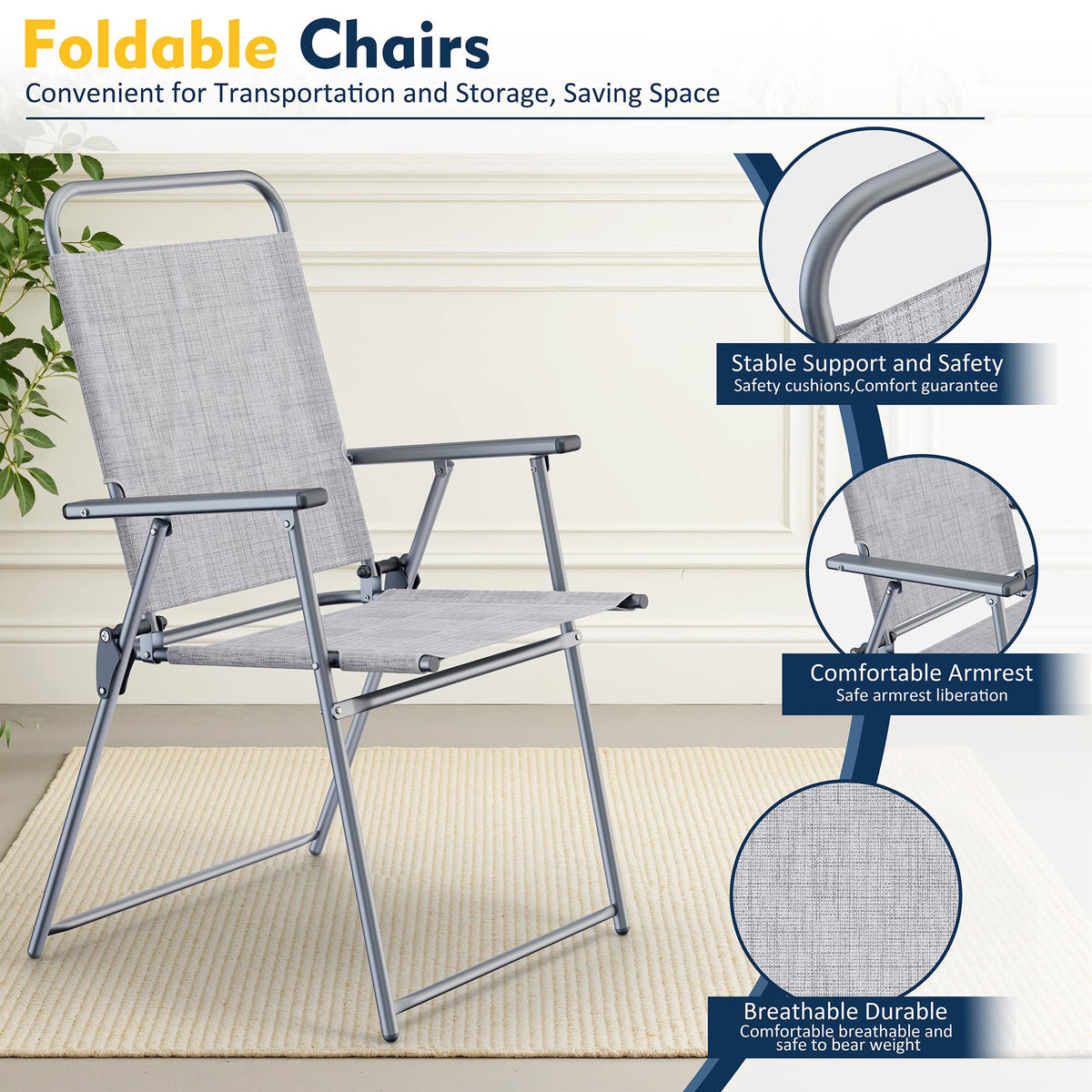 Shintenchi folding chairs included for easy storage and flexible seating.