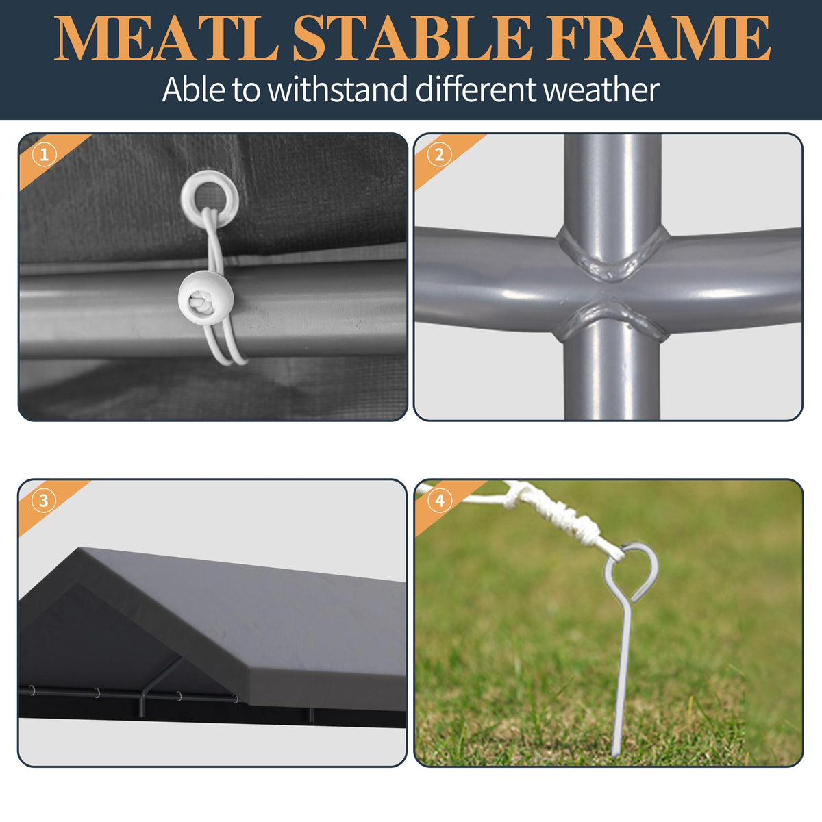 Shintenchi carport canopy close-up displaying UV-resistant waterproof material