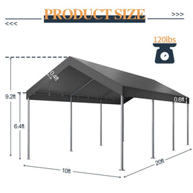 Shintenchi carport frame close-up highlighting sturdy galvanized steel construction