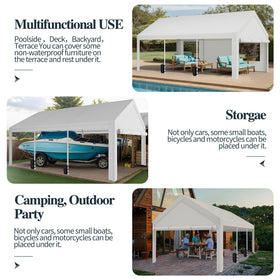 Shintenchi UV‑resistant canopy protecting vehicles from sun and light rain