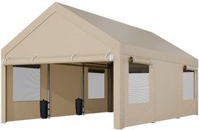 Shintenchi UV-resistant canopy protects vehicle from sun.