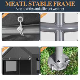 Shintenchi heavy-duty galvanized steel frame emphasizes long-lasting strength and stability.