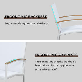 Shintenchi bistro set textilene seat emphasizes breathable comfort on warm days