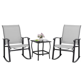 Shintenchi rocking chair left, breathable seating for comfort.