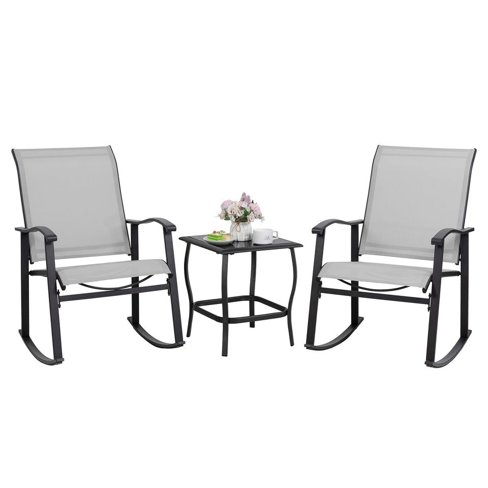Shintenchi rocking chair left, breathable seating for comfort.