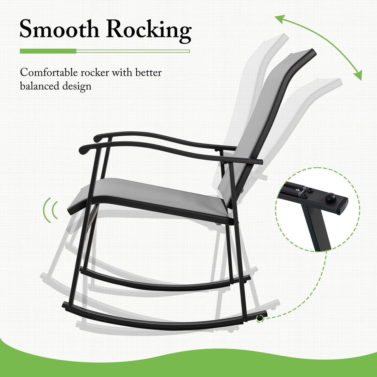 Shintenchi rocking chair right, ergonomic arms for comfort.