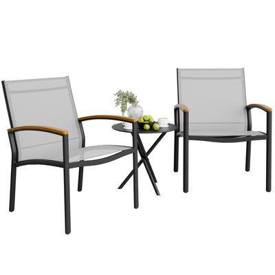 Shintenchi rocking bistro set with rocking chairs, ideal for sunny outdoor seating
