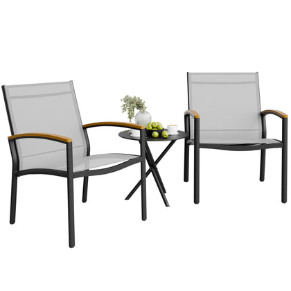 Shintenchi rocking bistro set with rocking chairs, ideal for sunny outdoor seating
