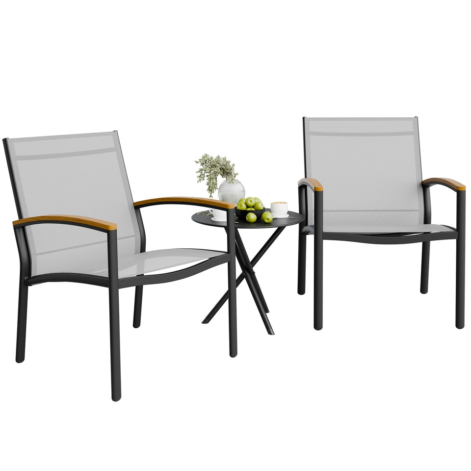 Shintenchi rocking bistro set with rocking chairs, ideal for sunny outdoor seating