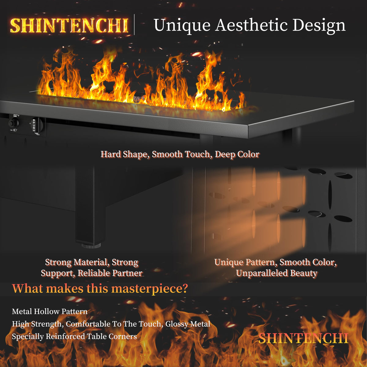 Shintenchi sturdy four-legged base minimizes tipping for safe setups.