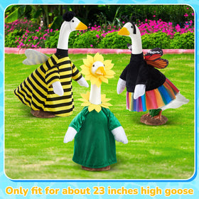Shinylin butterfly goose outfit enhances lawn decor with playful movement in sun