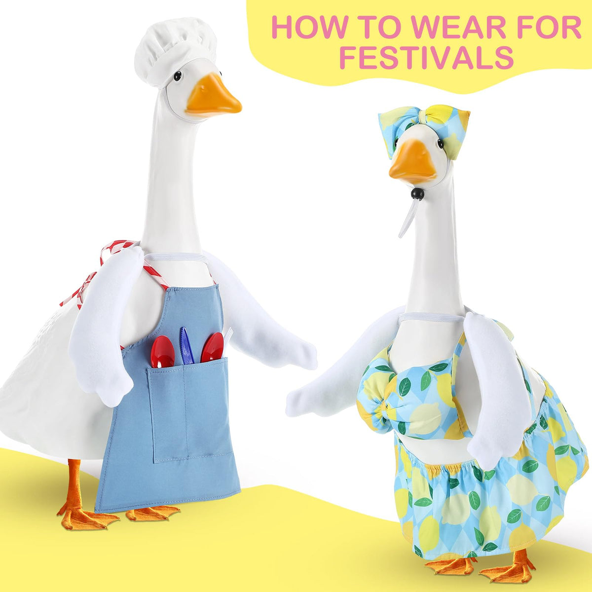 Shinylin wings feature adjustable neck wire for precise fit on geese.
