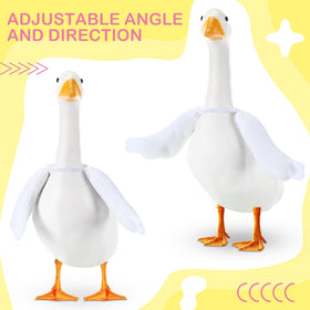 Shinylin white wings made from soft plush fabric for durable decor.