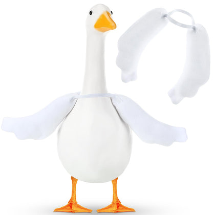 Shinylin white goose wings with rippled edge enhance porch decor.