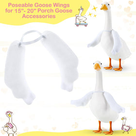 Shinylin goose wings on white rippled-edge for porch display.