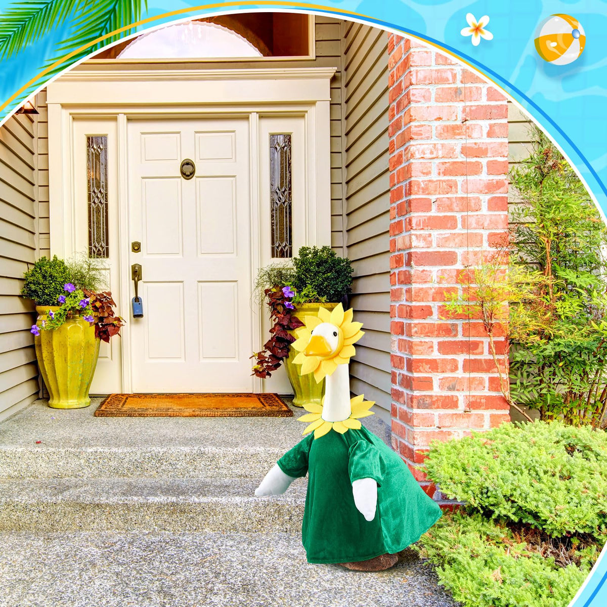 Shinylin porch goose costume for 23-inch geese stays securely in place