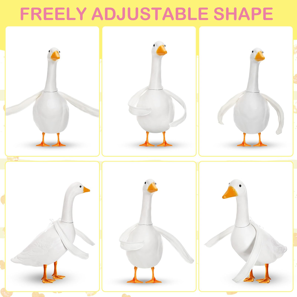 Shinylin white goose wings provide versatile base for decor.