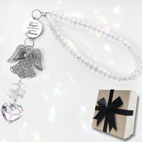 Shinyrize memorial suncatcher angel pendant closeup for car charm display