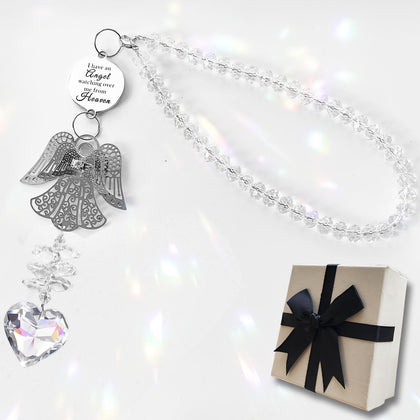 Shinyrize memorial suncatcher angel pendant closeup for car charm display