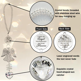 Shinyrize crystal memorial suncatcher creating rainbow in sunlight