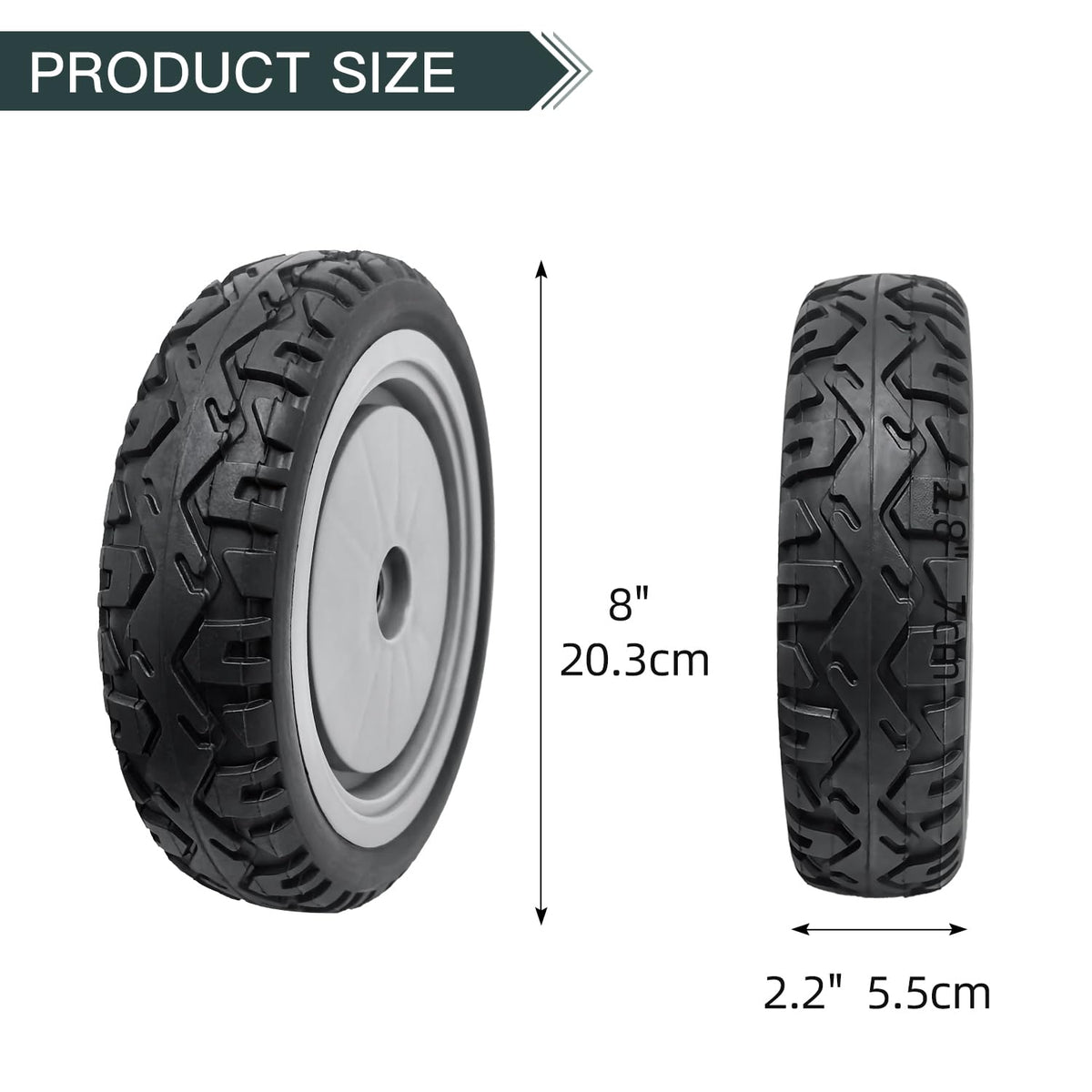 Shiosheng 8-inch front wheel for Toro 107-3708 improves mowing stability on uneven surfaces.