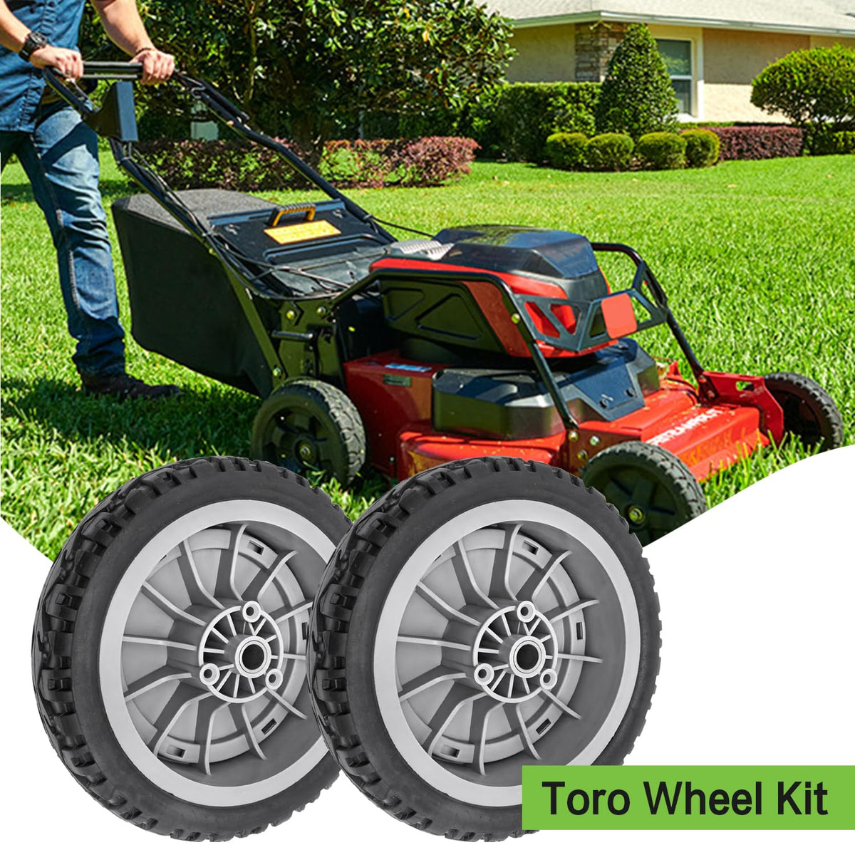 Shiosheng front wheel set for Toro 107-3708 offers quick, tool-friendly replacement.