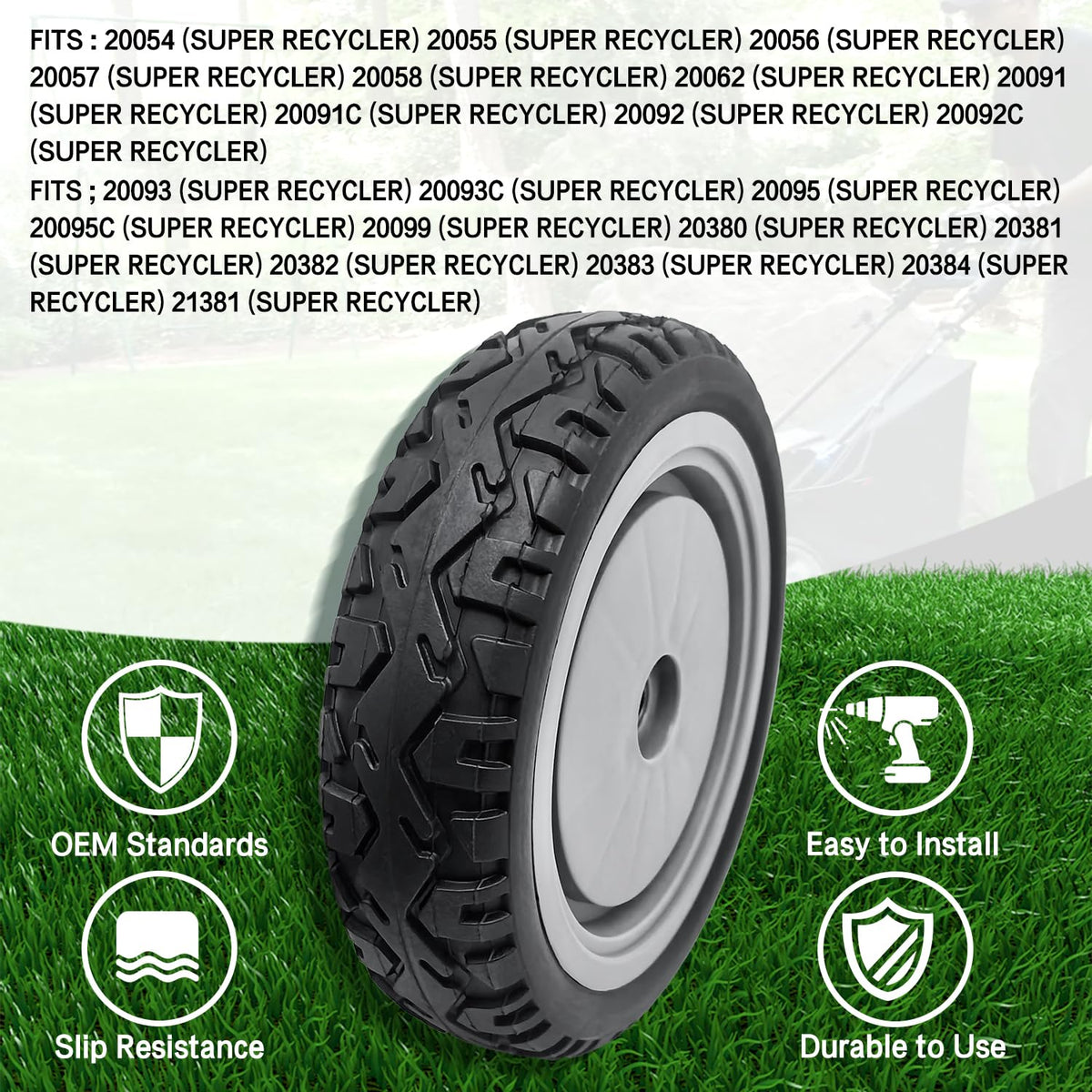Shiosheng front wheel kit reduces vibration for steadier mowing.