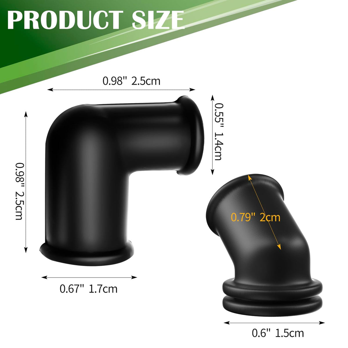 Shiosheng Briggs-Stratton breather grommet 45-degree for flexible routing
